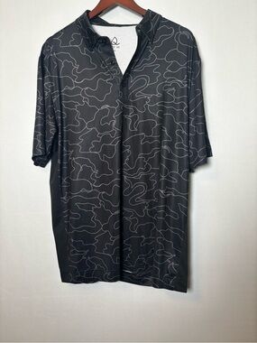 Deolax Golf Polo Black Wicking Performance Short Sleeve Mens Size XL